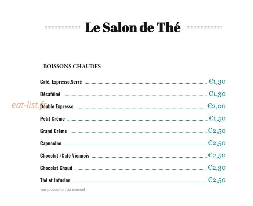 Le Chalet — carte page 1