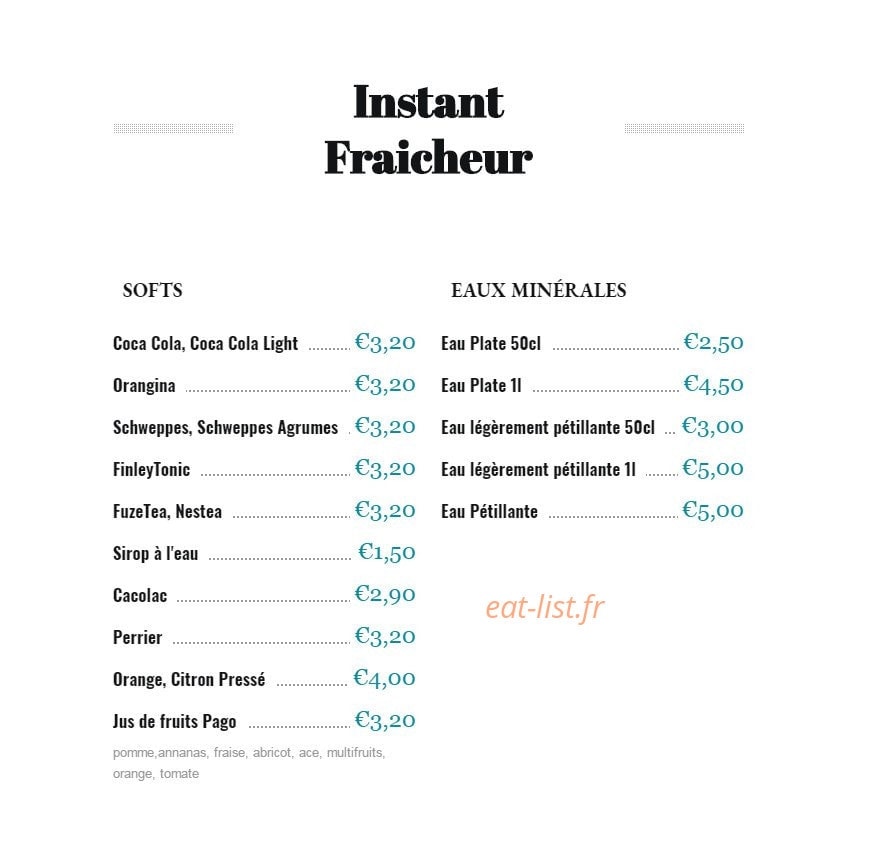 Le Chalet — carte page 2