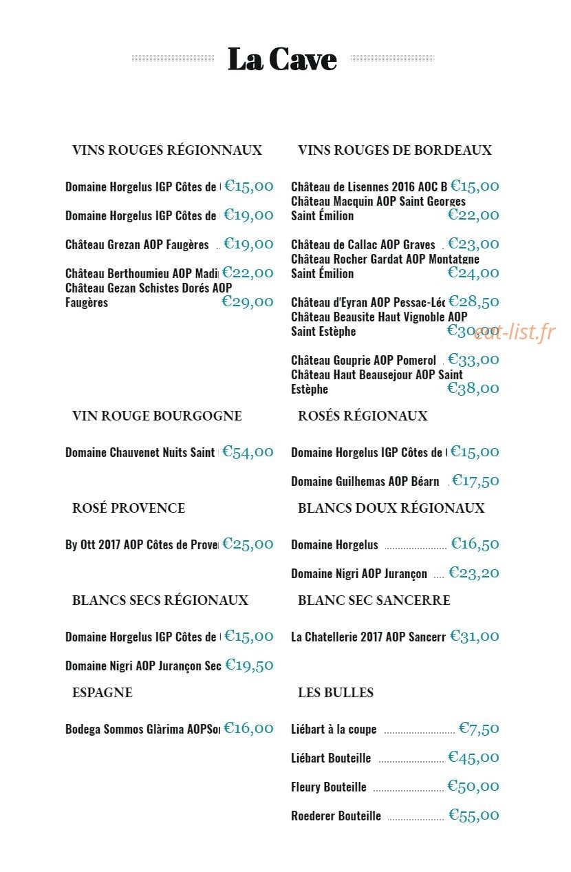 Le Chalet — carte page 5