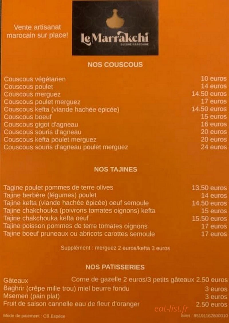 Le Marrakchi — carte page 2