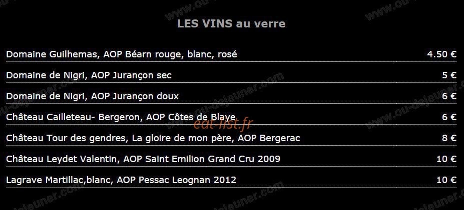 Restaurant des Voisins — carte page 3