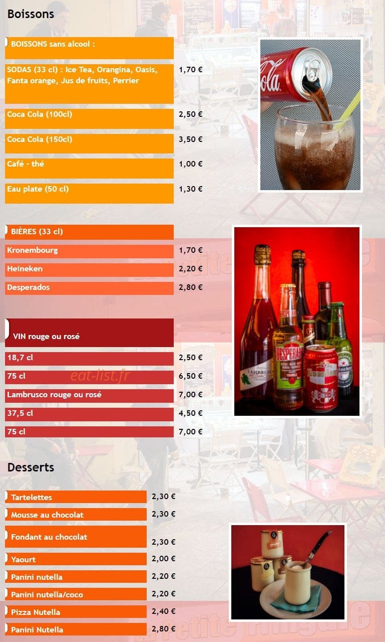 La Petite Fringale — carte page 5