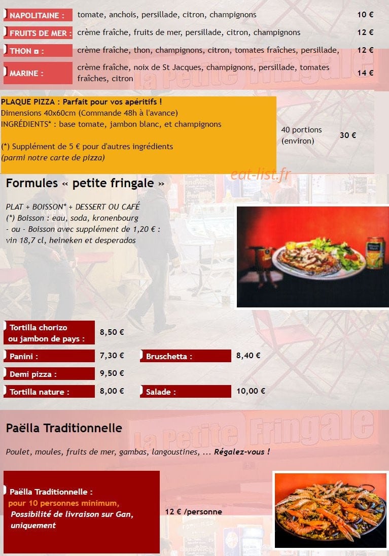 La Petite Fringale — carte page 2