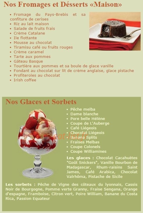 Auberge du Relais — carte page 2