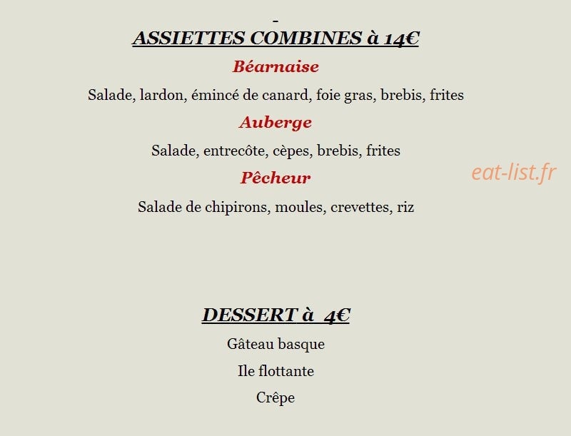 Auberge Saint Loup — carte page 4