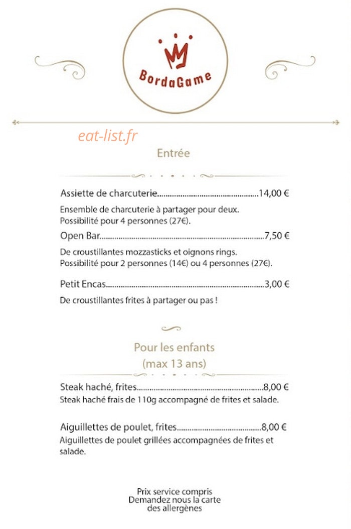 Bordagame — carte page 1