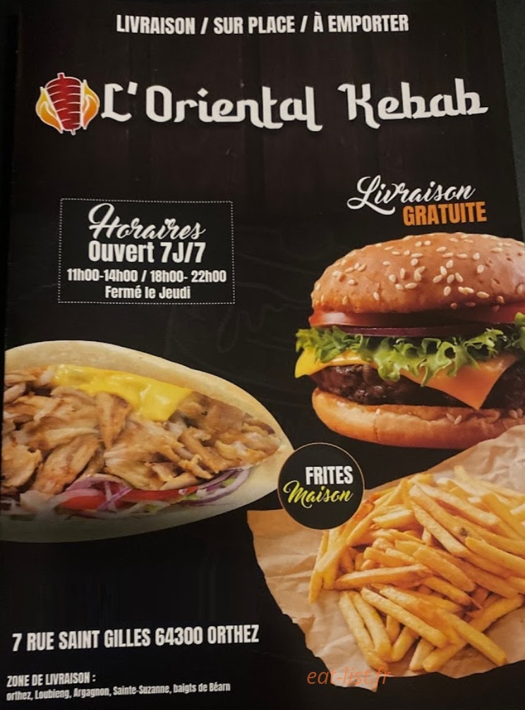 L'oriental Kebab — carte page 1