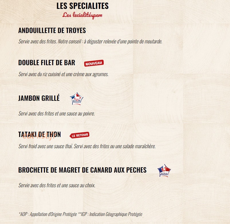 La Boucherie — carte page 6