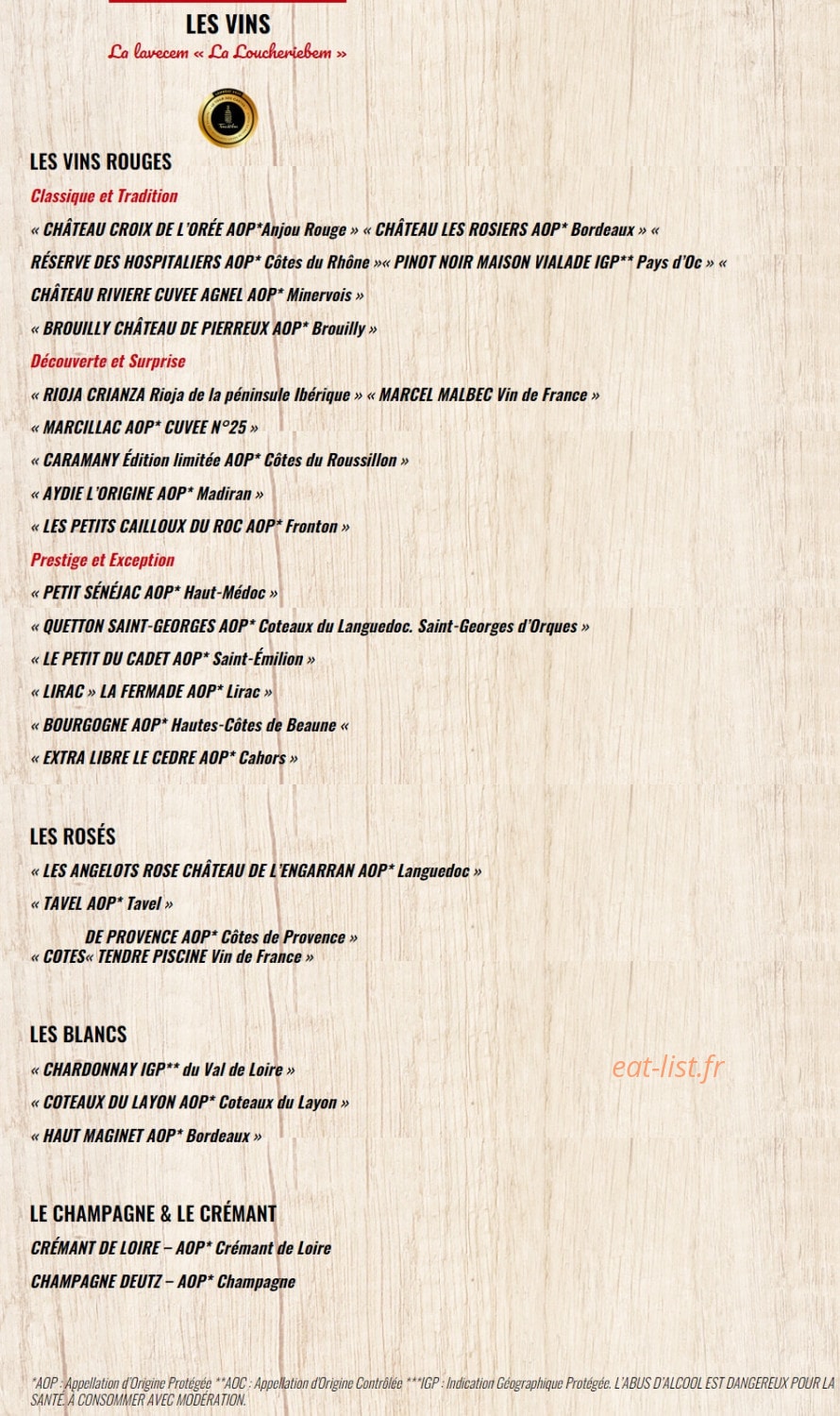 La Boucherie — carte page 8