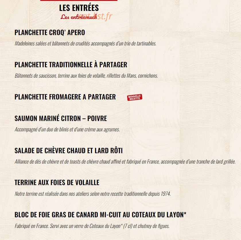 La Boucherie — carte page 1