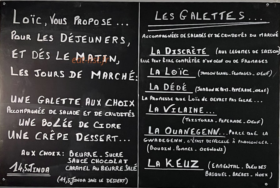 La Creperie d'Albret — carte page 1
