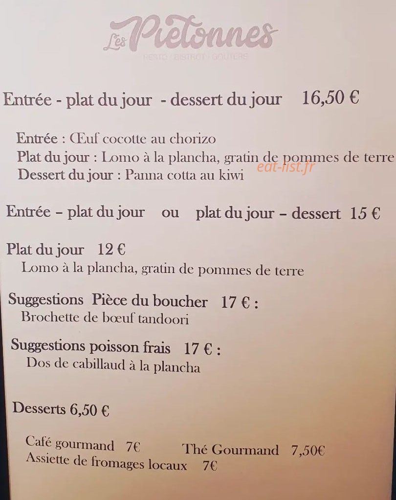 Les Piétonnes — carte page 1