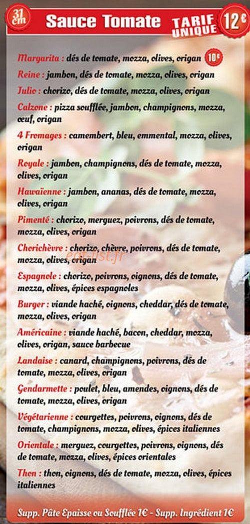 Milana'pizza — carte page 2