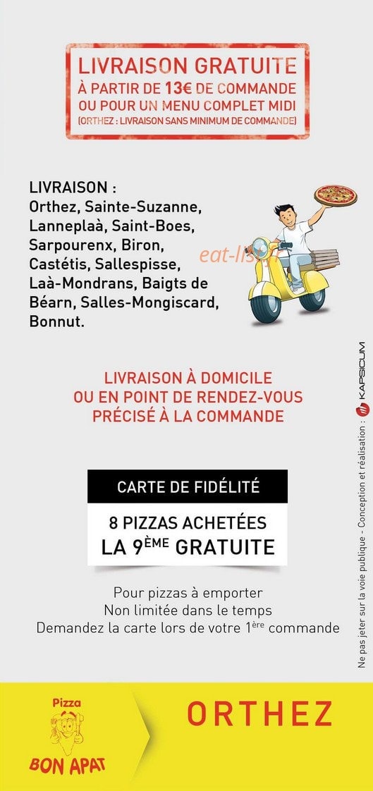 Pizza Bon Apat — carte page 6