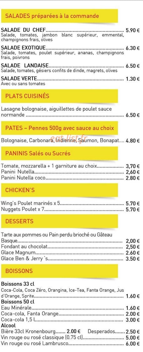 Pizza Bon Apat — carte page 4