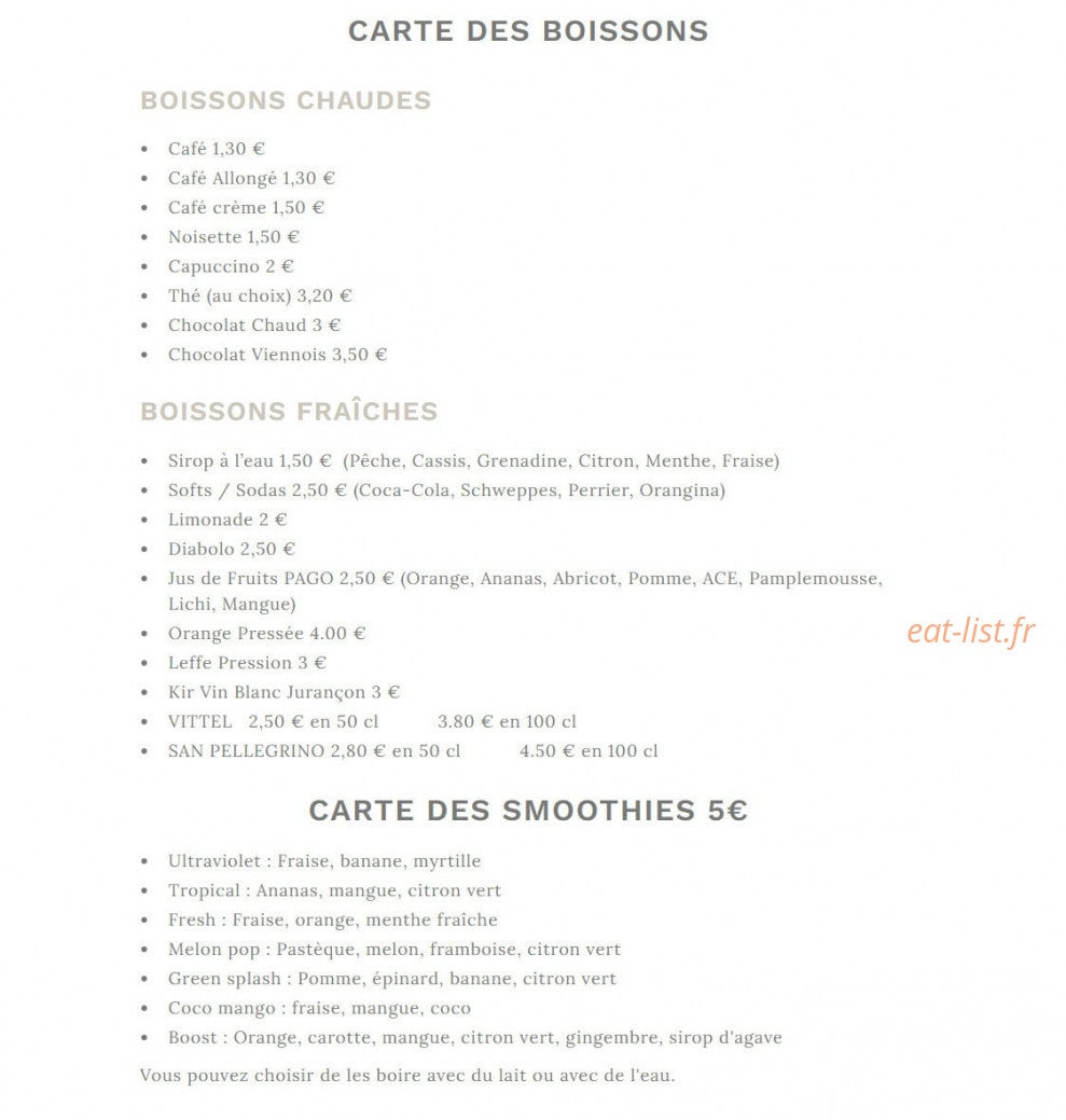 Ronron et Gourmandises — carte page 2