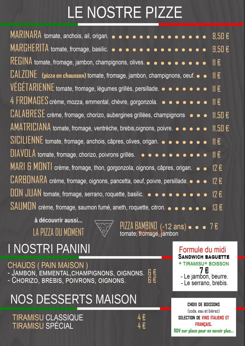 A tutta Pizza — carte page 2