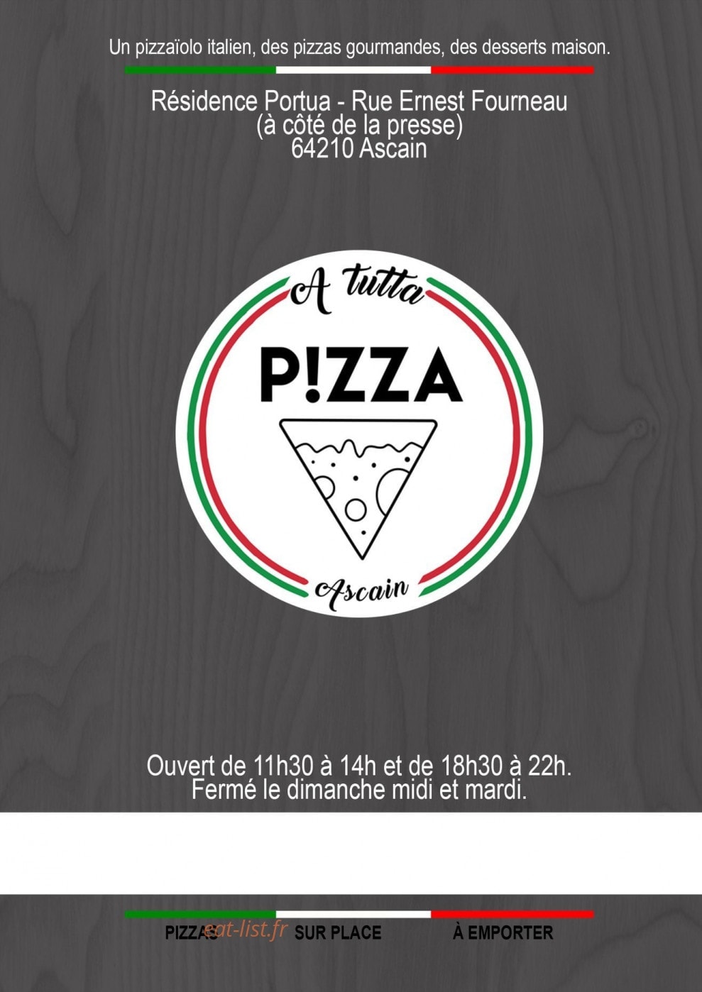 A tutta Pizza — carte page 1
