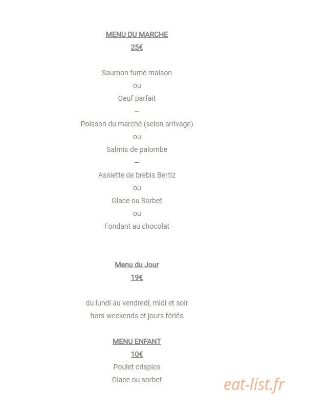 Restaurant des Chasseurs — carte page 2