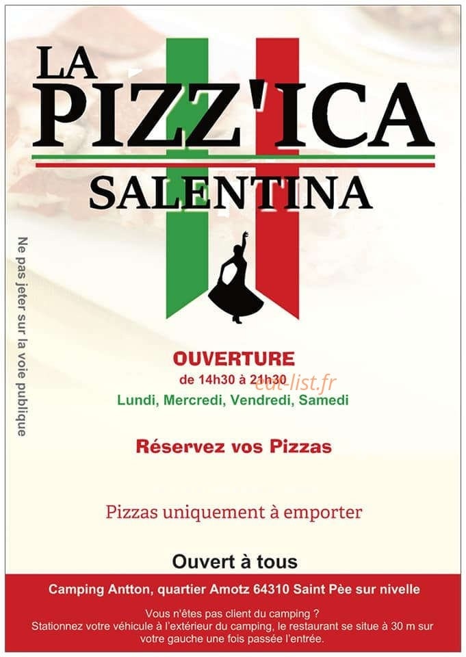 La Pizz'ica Salentina — carte page 1