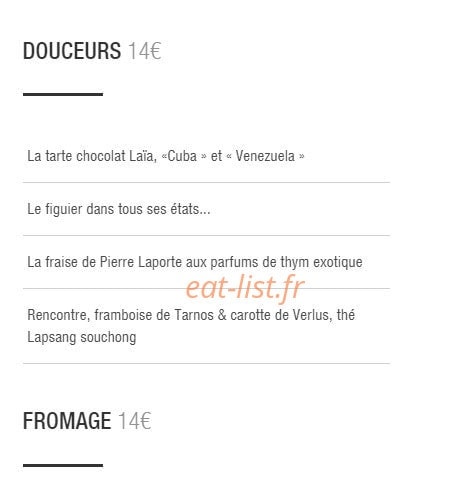 La Table de l'Auberge Basque — carte page 3