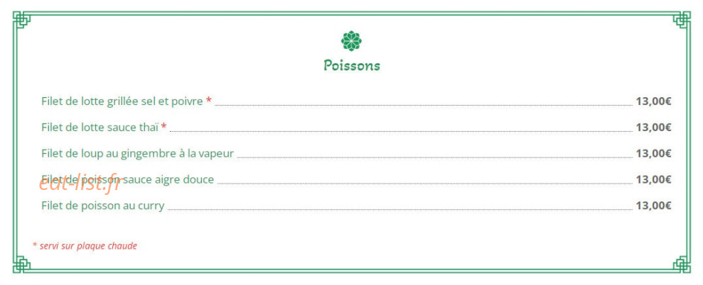 Délices d'Asie — carte page 9