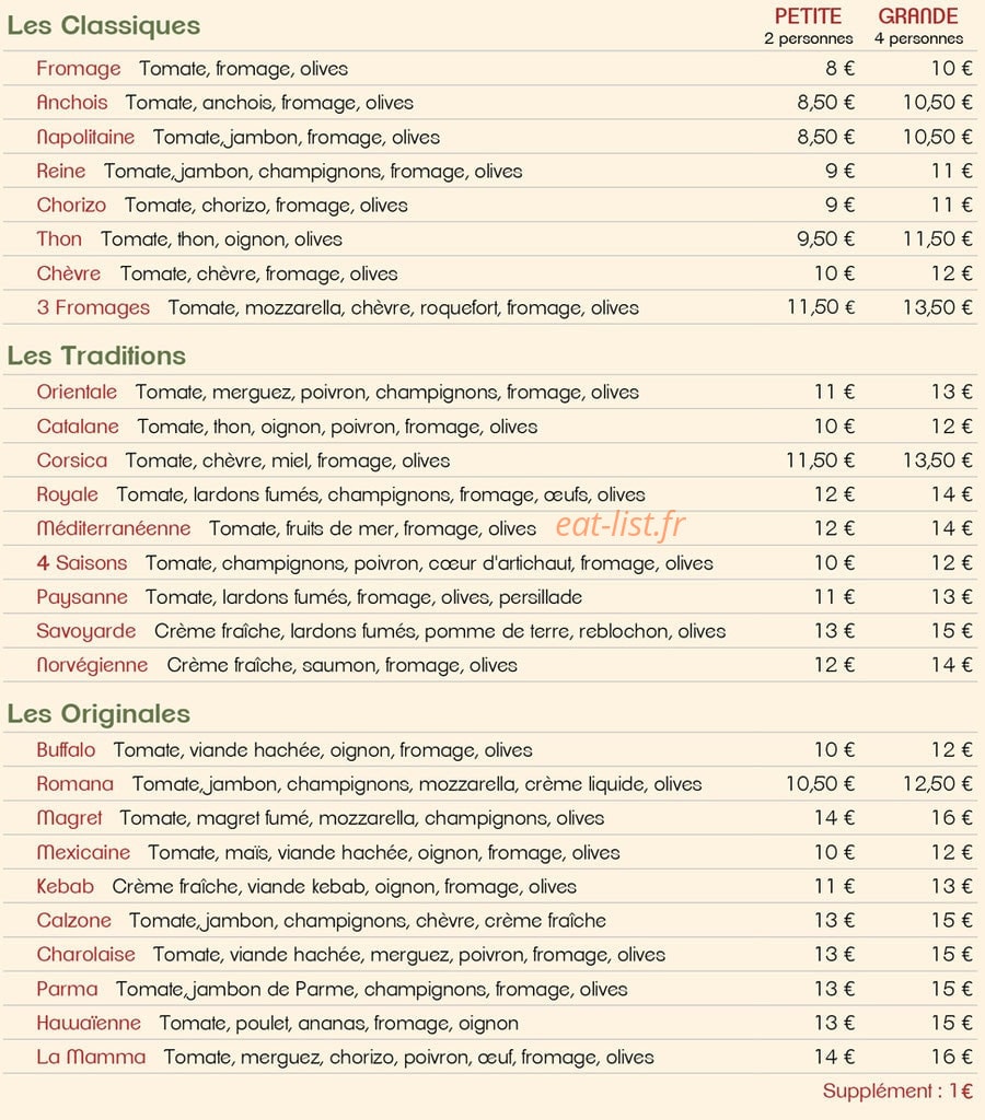 Pizza di Mamma — carte page 1