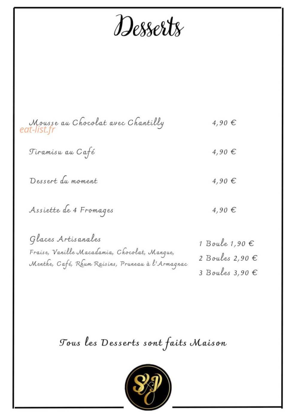 Chez Les Boulettes — carte page 2