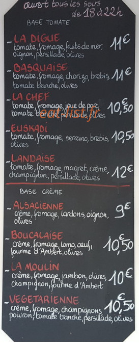 Le Moulin à Pizzas — carte page 2