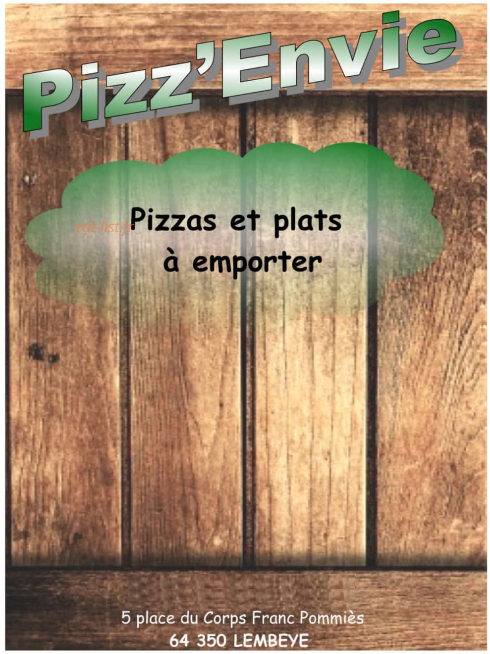 Pizz'Envie — carte page 1