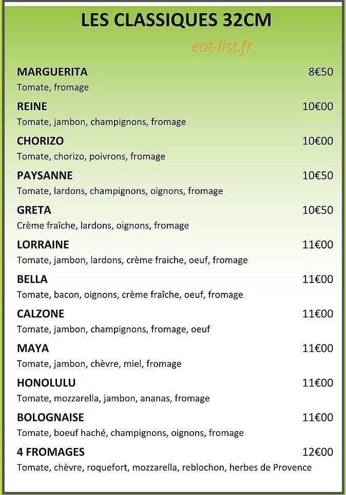 Pizz'adhoc — carte page 1