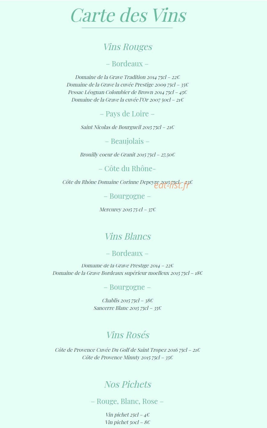 Le restaurant du golf — carte page 4