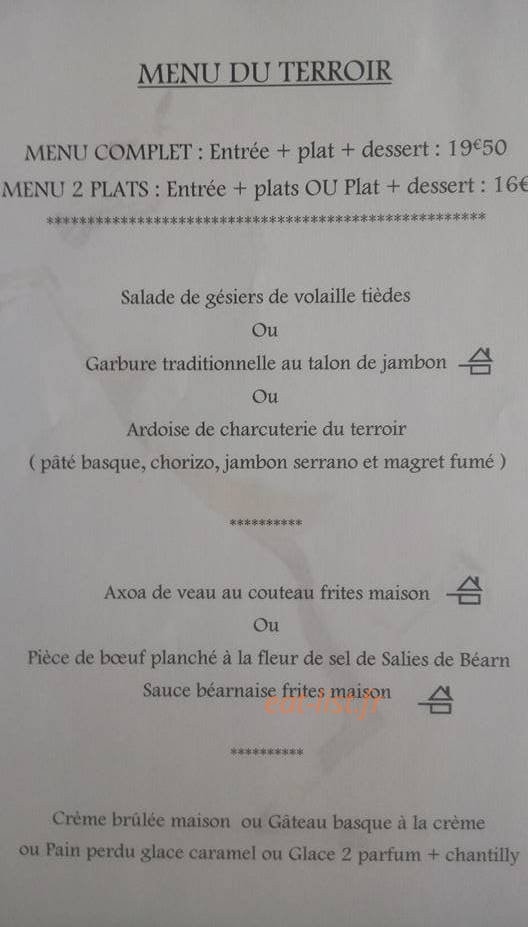 Auberge Du Cheval Blanc — carte page 1