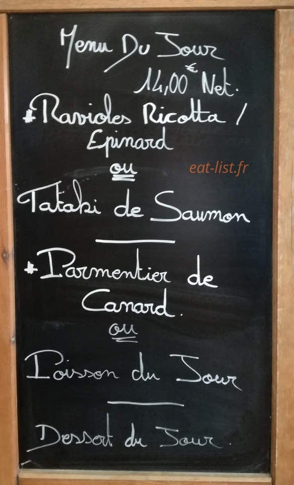 Carte et menu de Bistrot de la mairie à Sauveterre de Bearn — Un exemple de menu du jour
