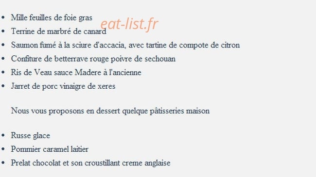 Chez Germaine — carte page 2