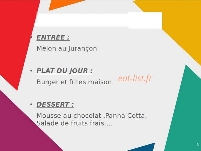 Hôtel Restaurant Le Bristol — carte page 2