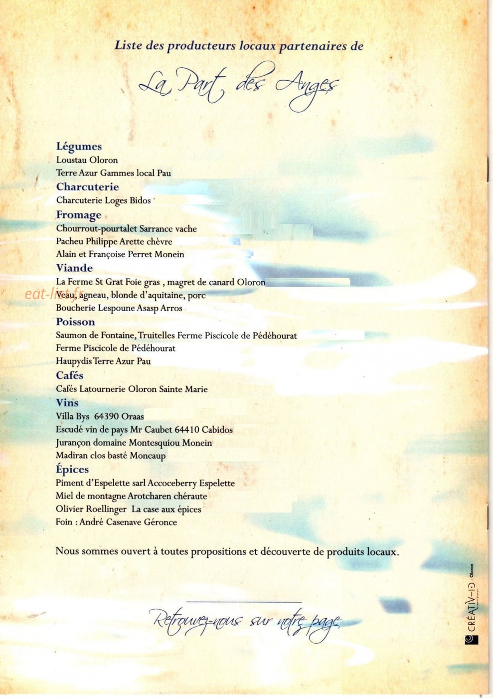 La part des anges — carte page 7