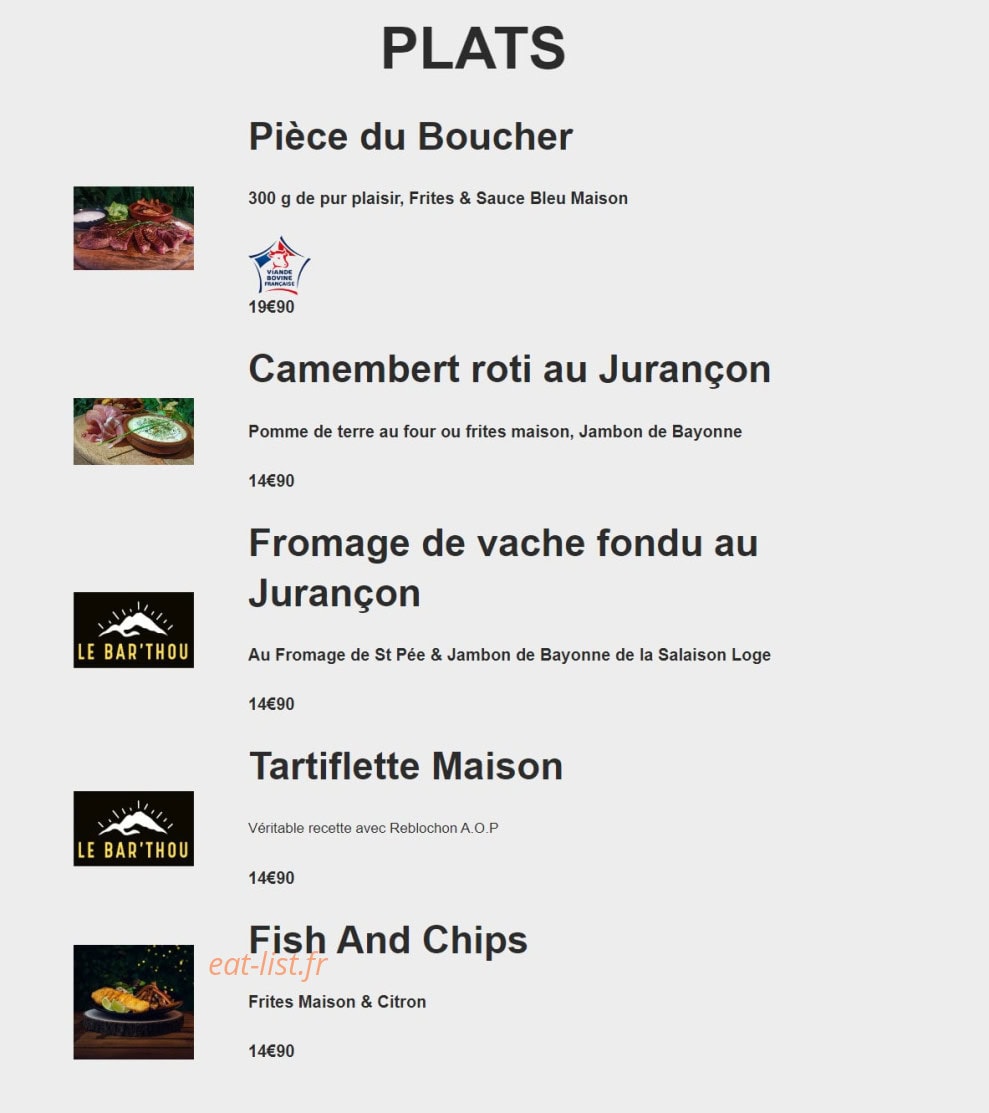 Le Bar'Thou — carte page 3