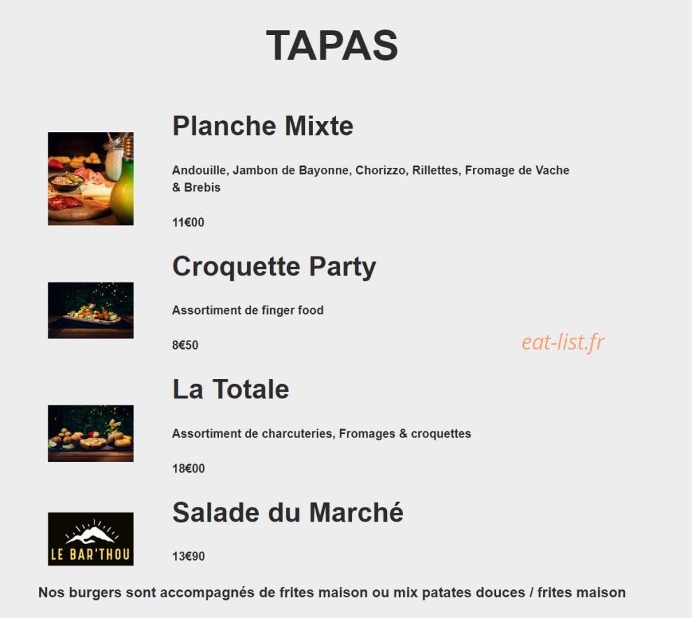Le Bar'Thou — carte page 2
