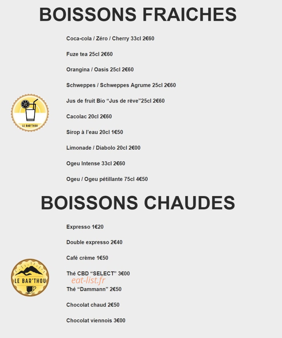 Le Bar'Thou — carte page 10