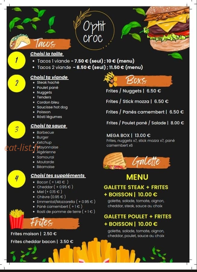 O'ptit croc — carte page 3