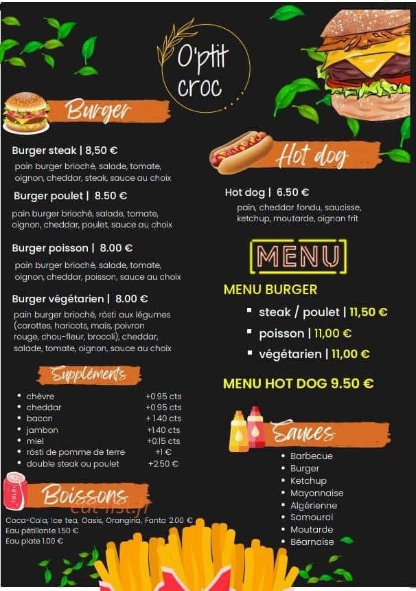 O'ptit croc — carte page 2