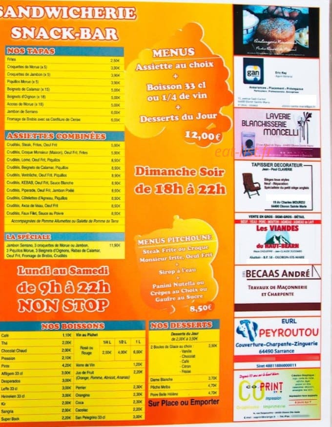 Pan'Pitch — carte page 2