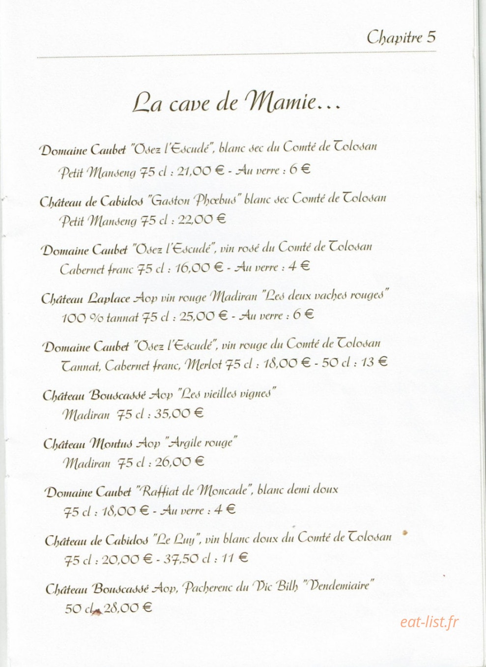La table de Mamie chat — carte page 5