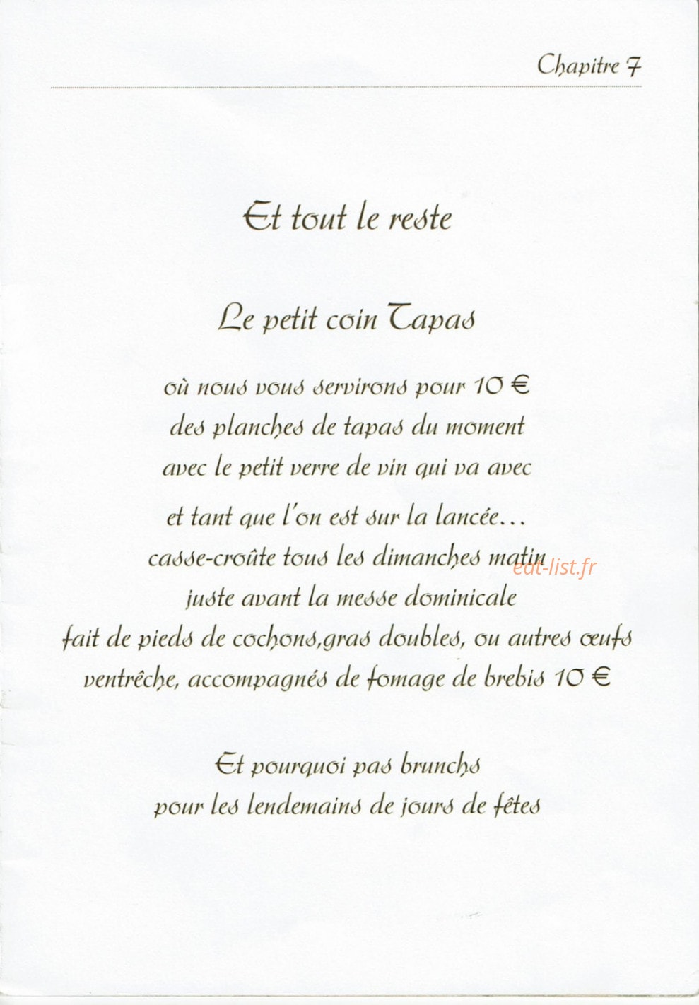La table de Mamie chat — carte page 7