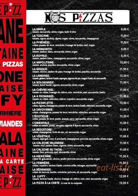 One pizz — carte page 1