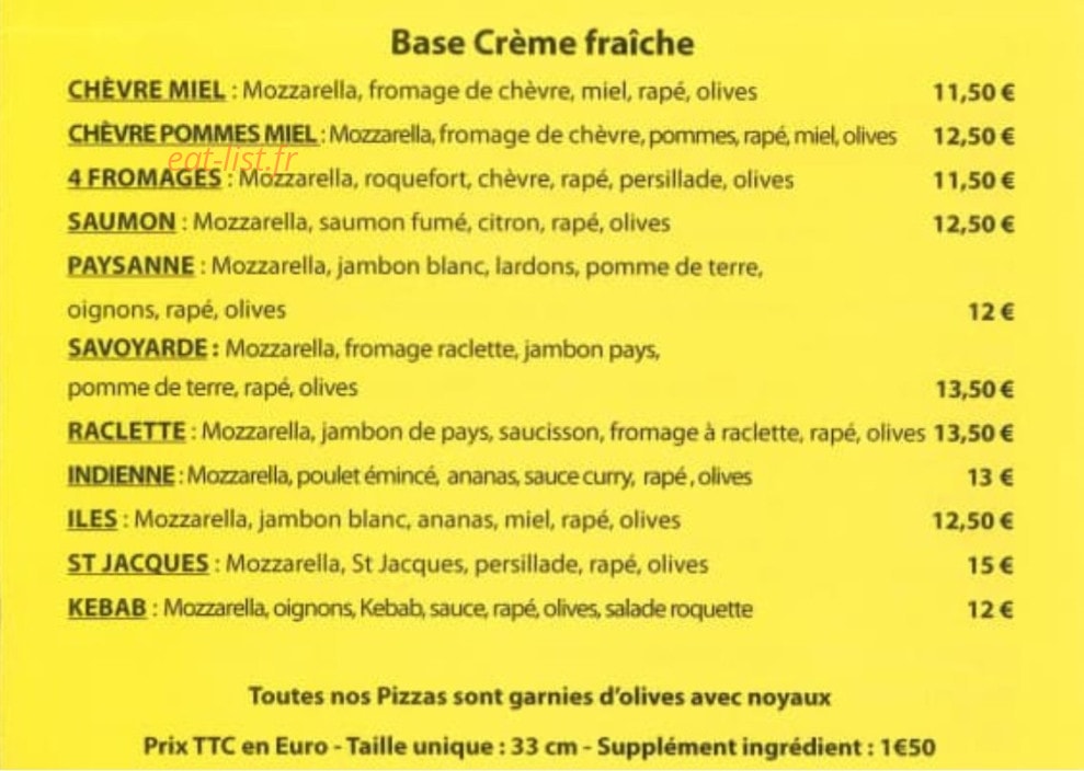 Caty pizza — carte page 2