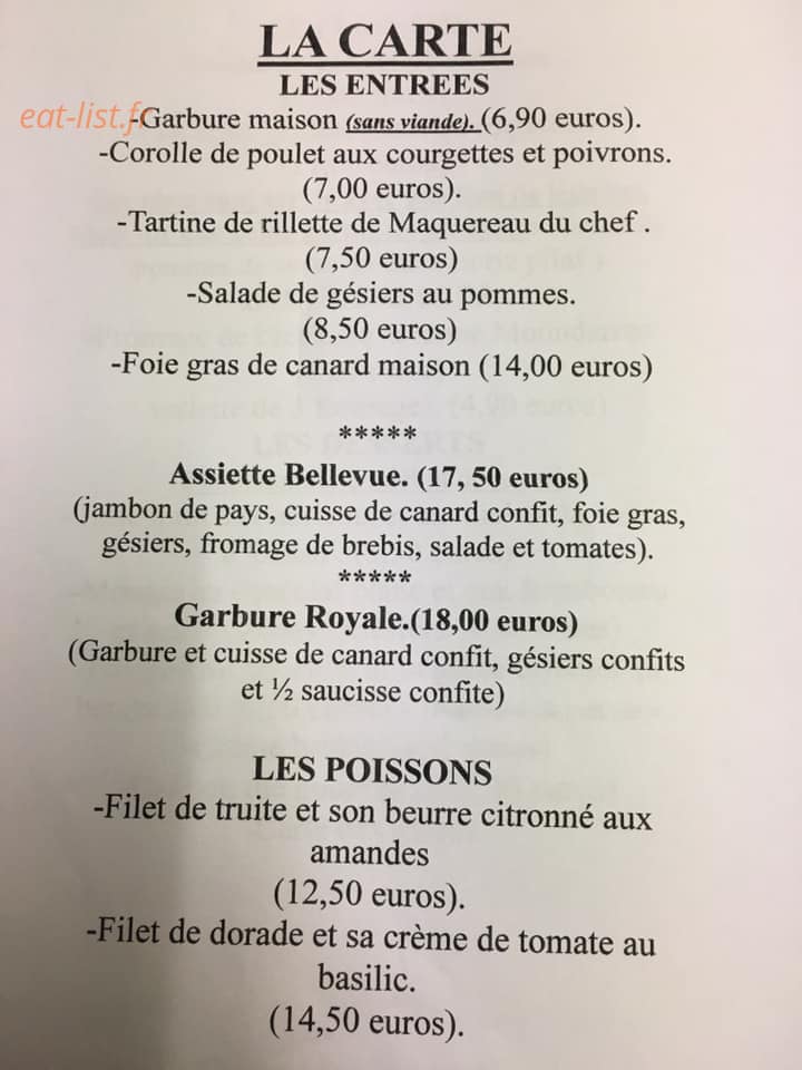 Auberge Bellevue — carte page 3