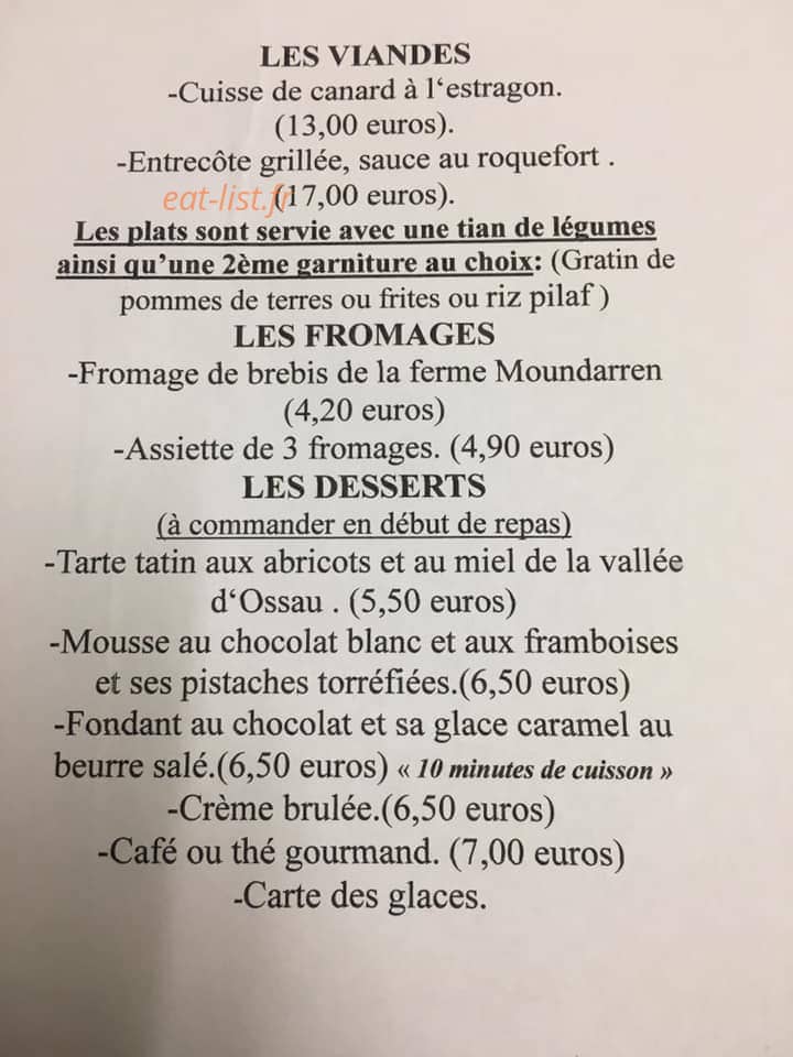 Auberge Bellevue — carte page 4