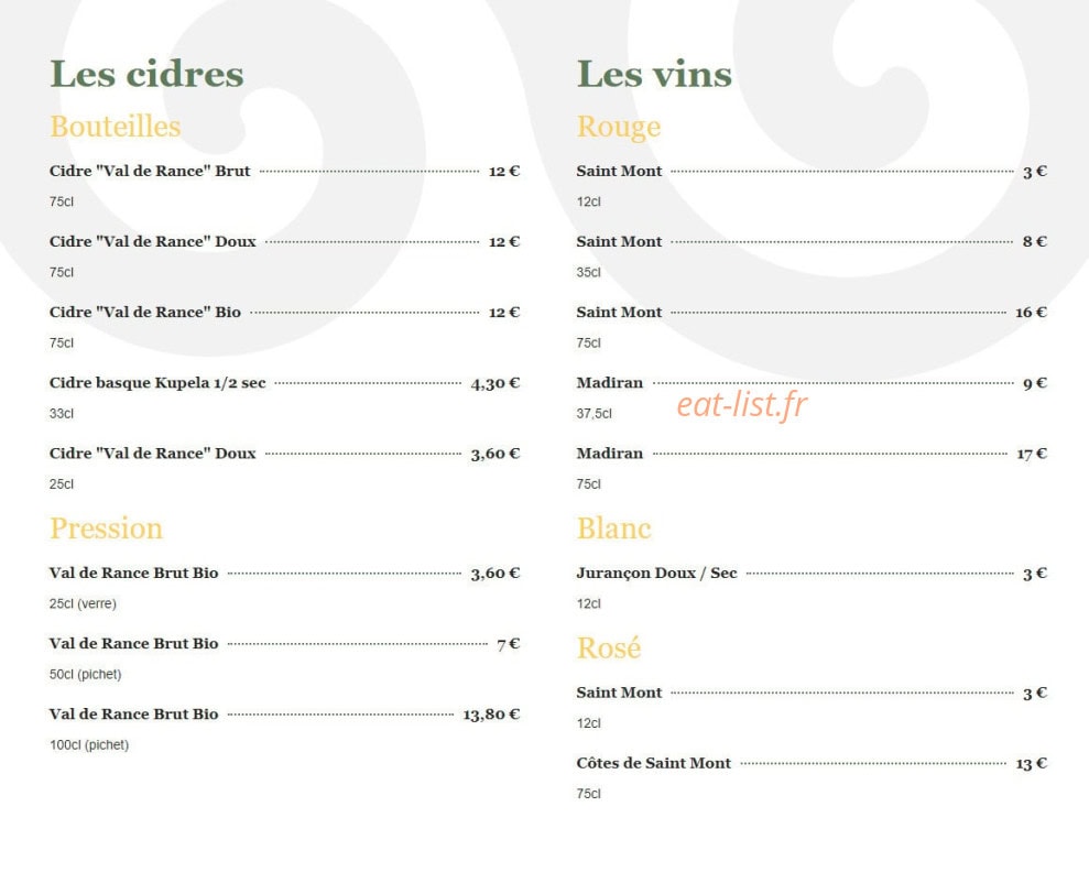 Crêperie Le Montagnon — carte page 6
